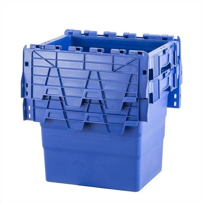 Attached Lid Tote Box – 32 Litres – 400x300x365mm – Stackable & Nestable