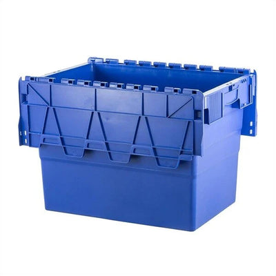 Attached Lid Tote Box – 78 Litres – 600x400x416mm – Stackable & Nestable
