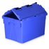 Blue Attached Lid Container – Heavy Duty Plastic Storage & Distribution Box