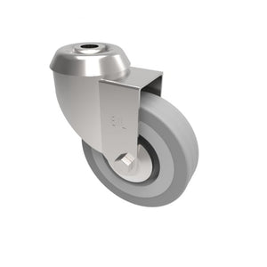 Light Duty Swivel Castor – Bolt Hole Fitting – Grey Rubber Wheel