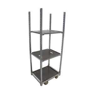 Dänischer Pflanzenwagen mit 3 verstellbaren Regalen – 715x565x1250mm, verzinkter Stahlrahmen