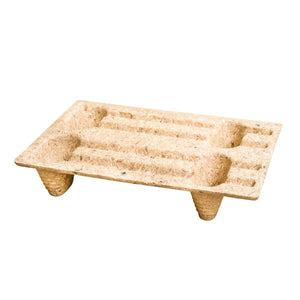 Pressholz-Displaypalette – 600x400x120mm – 4 Füße – stapelbar – 250kg Tragfähigkeit