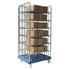 3-Sided Roll Container – 810x720x1808mm, 6 Shelves, Hot-Dip Galvanized, Plastic Base