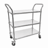 3 Shelf Stainless Steel Trolley, 240kg Capacity, Grade 304, 460mm Depth