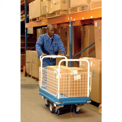Electric Platform Trolley with Mesh End & Removable Sides – 450kg Capacity