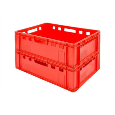Euro Plastic Stacking Box – E2 Meat Crate – 600x400x200mm – 40L Capacity – Virgin HDPE