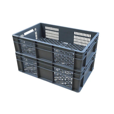 Euro Plastic Stacking Box – 600x400x200mm – 40L Capacity – Perforated Base & Side Walls