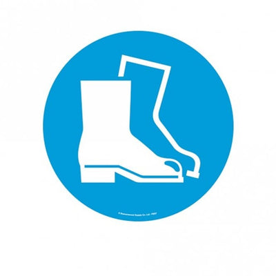 Floor Marker Graphic Sign - Safety Footwear Must Be Worn