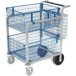 Mail Distribution & Picking Trolley with 3 Baskets – 100kg Capacity