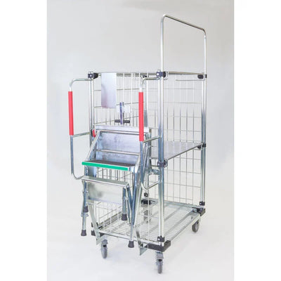 Kommissionierwagen - 1600 x 640 x 1800 mm - Klapptritte - 450 kg Tragkraft