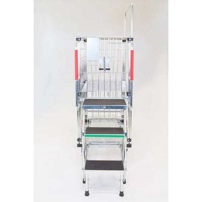 Kommissionierwagen - 1600 x 640 x 1800 mm - Klapptritte - 450 kg Tragkraft