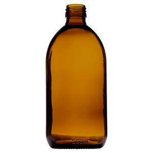 500ml Bernsteinfarbene medizinische Rundflasche – UV-schutzende Glasflasche