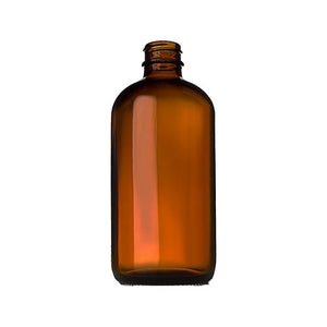 240ml Bernsteinfarbene Boston-Rundglasflasche – Schraubhalsflasche