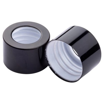28 mm Glanzschwarze Kragenloch-Kappe – Diffusorflaschenverschluss