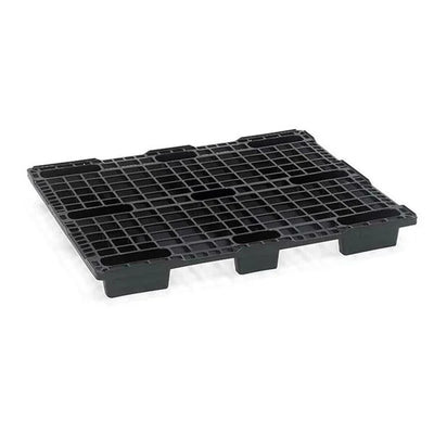 Leichte, nestbare Kunststoffpalette – 1200 x 1000 x 125 mm – 9 Fuß, Gitterdeck