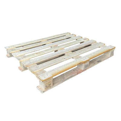 Gebrauchte Holzpalette – 1200 x 1000 x 140 mm – 3 Kufen – 7 Bretter – 1000 kg Tragkraft
