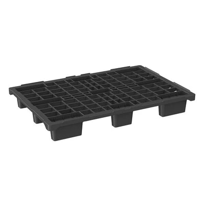 Kunststoffpalette – 1200 x 800 x 150 mm – nestbar – offenes Deck mit Rand – 1100 kg dynamische Last – 5,3 kg
