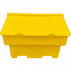 Yellow Plastic Grit Bin 350 Litre Stackable Salt Storage Bin, 1200 x 725 x 750mm
