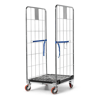 2-Sided Nestable Roll Container 804x680x1695mm – Folding Base, 500kg Capacity