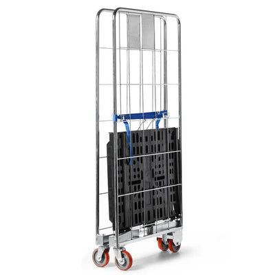 2-Sided Nestable Roll Container 804x680x1695mm – Folding Base, 500kg Capacity