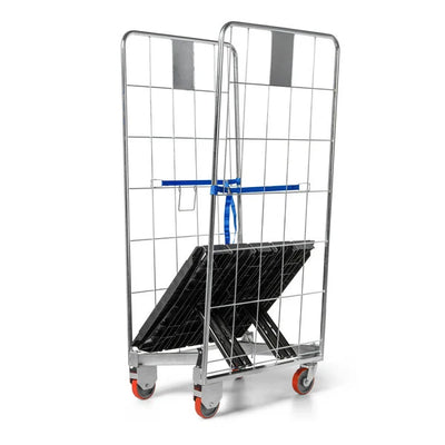 2-Sided Nestable Roll Container 804x680x1695mm – Folding Base, 500kg Capacity