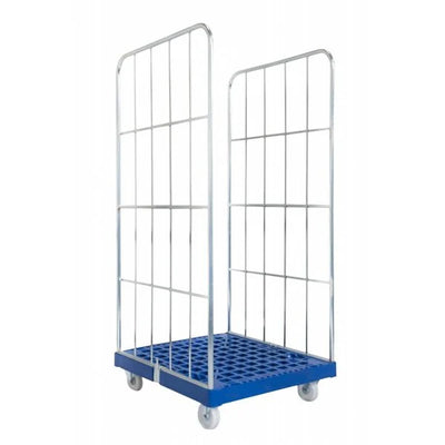 2-Sided Roll Container – 810x720x1620mm, Galvanized with Plastic Base, 500kg Capacity