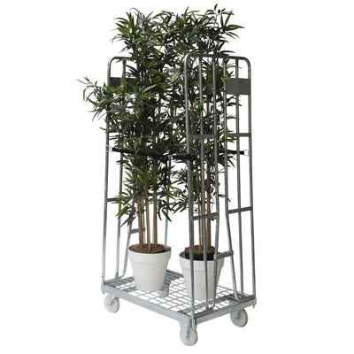 2-Sided Roll Container – 870x600x1690mm, Hot-Dip Galvanized with Clamping Fences & Metal Base