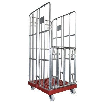 4-Sided Roll Container – 810x680x1680mm, Hot-Dip Galvanized, Clamping Fences, 500kg Capacity
