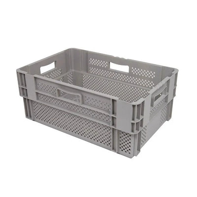 Stack and Nest Box – 600x400x320mm – 60 Litres – Perforated Plastic Bin