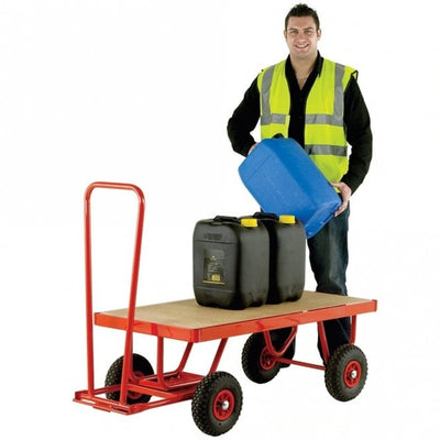 Heavy Duty Turntable Truck & Platform Trolley – MDF Deck – Pneumatic Wheels – Up to 1000kg