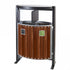 Twin Wood Effect Slatted Outdoor Litter Bin – 2 x 39 Litre – 1000x700x400mm