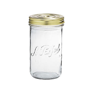 1000ml Le Parfait Familia Wiss Terrinen-Glas – Glas-Einmachglas mit Goldsiegel & Schraubdeckel