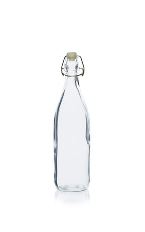 950ml clear glass bottle with swing-stopper lid