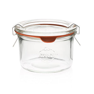 200ml Glas Weckglas mit Deckel, Ring und Clips